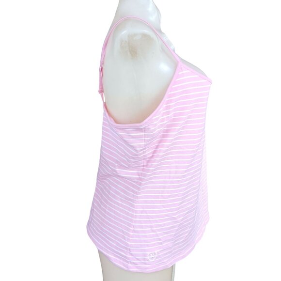 NWT XL Women's Chaps Tank Top Pink White Striped Camisole Chaps Monterey - Picture 4 of 7